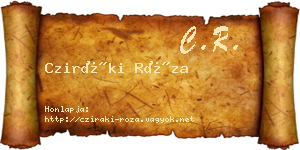 Cziráki Róza névjegykártya