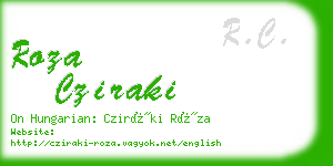 roza cziraki business card